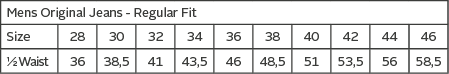 Size chart