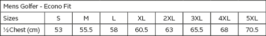 Size chart