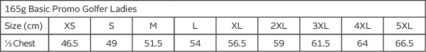 Size chart