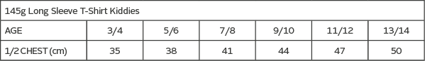 Size chart