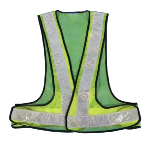 Lime reflective BIB with velcro ( mesh material)