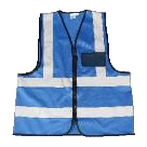 Premium Reflective Vest with Zip & ID (2XL) Blue