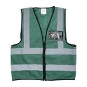 Premium Reflective Vest with Zip & ID (2XL) Olive green
