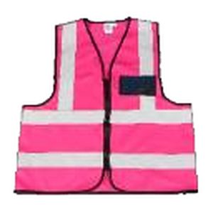 Premium Reflective Vest with Zip & ID (2XL) Pink