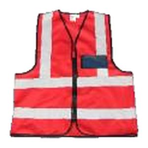 Premium Reflective Vest with Zip & ID (2XL) Red